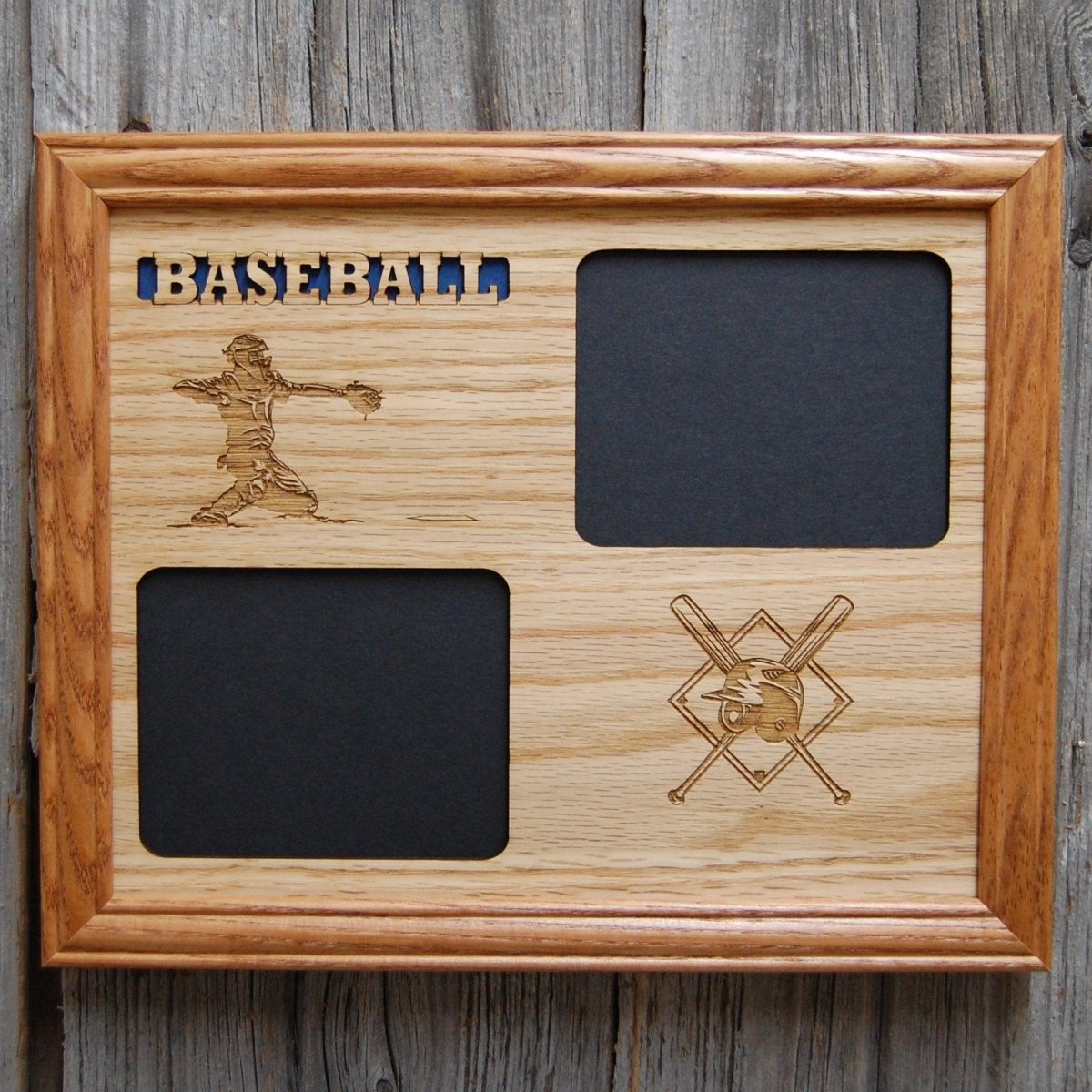 Baseball Catcher Picture Frame - 8x10 Frame Hold 2 3x4 Photos