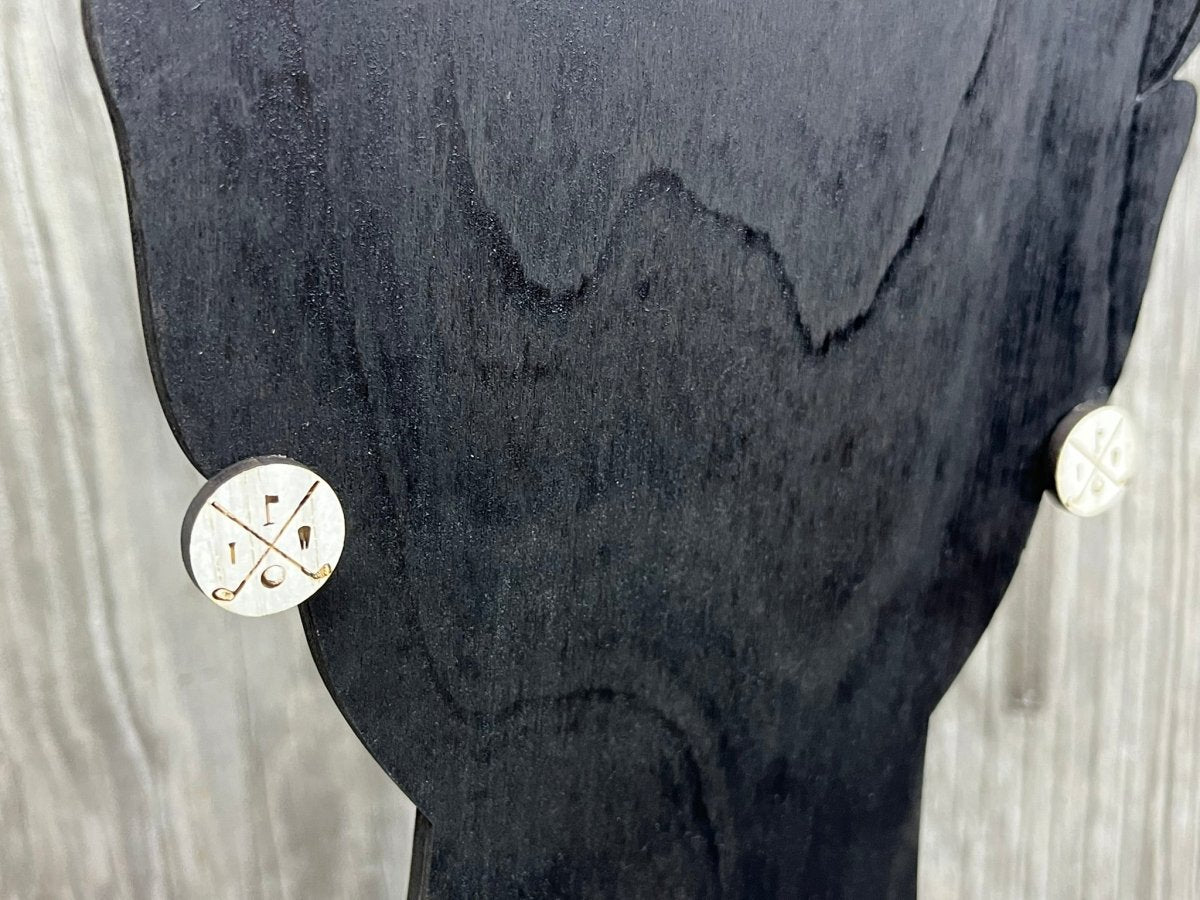 Golf Earrings - Lightweight Wood Stud Earrings