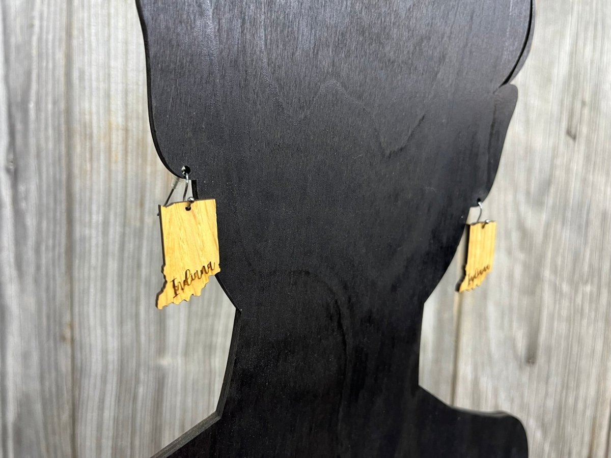 Indiana Earrings - Lightweight Wood Dangle Earrings