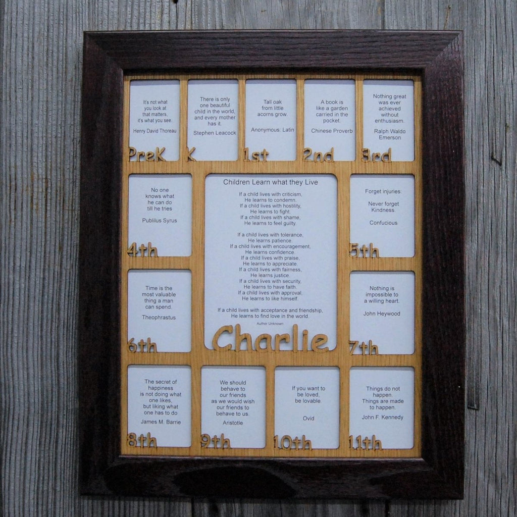 PreK-12th Grade School Years Picture Frame - Rectangular Openings