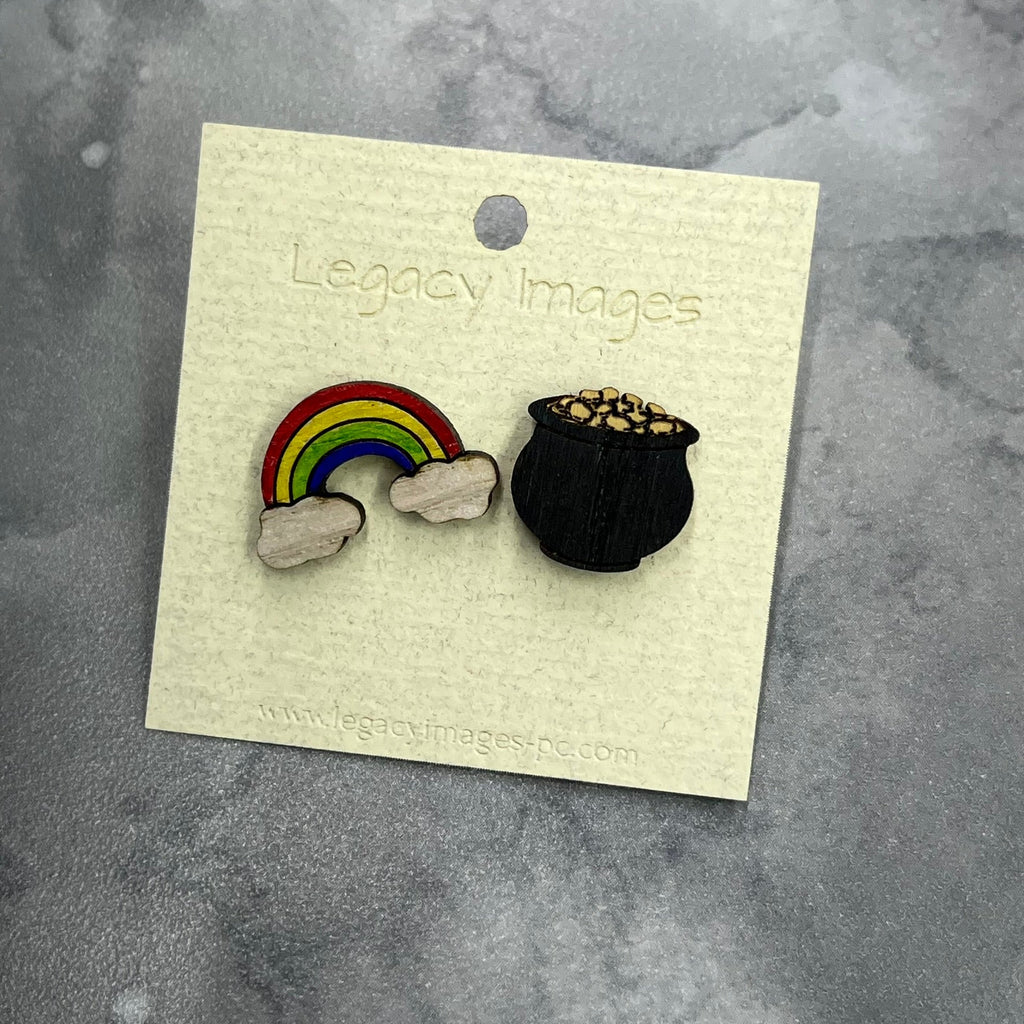 St. Patrick's Day Rainbow & Pot of Gold Earring Set