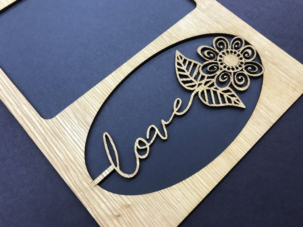 Word Flower Picture Frame - 8x10 Frame Holds 5x7 Photo