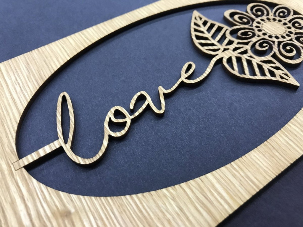 Word Flower Picture Frame - 8x10 Frame Holds 5x7 Photo